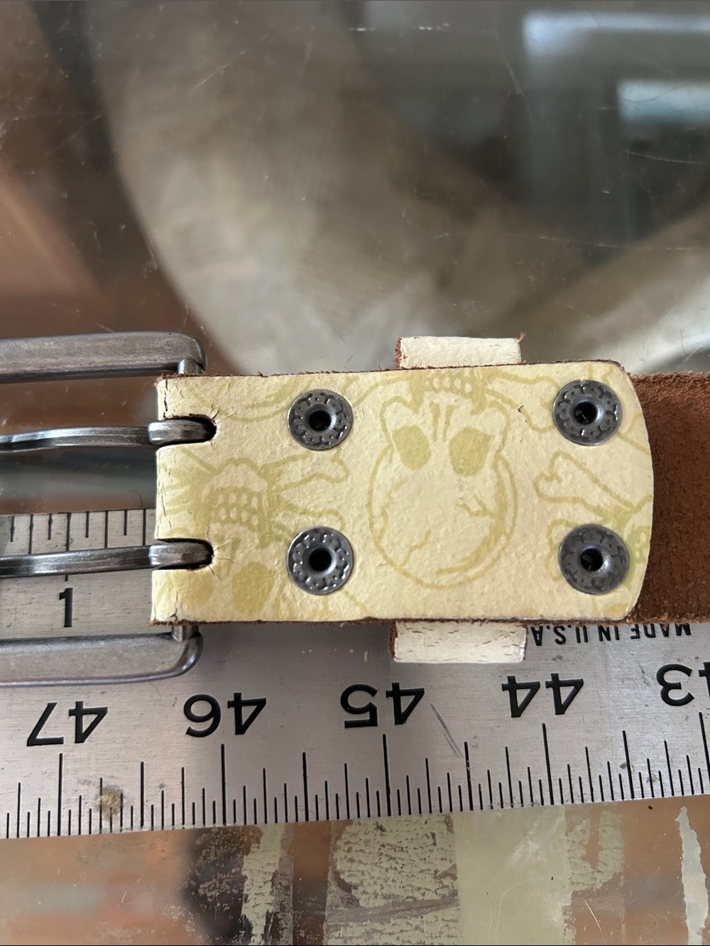 Ed Hardy Cream Belt with Red and Black Tattoo - Picture 7 of 9